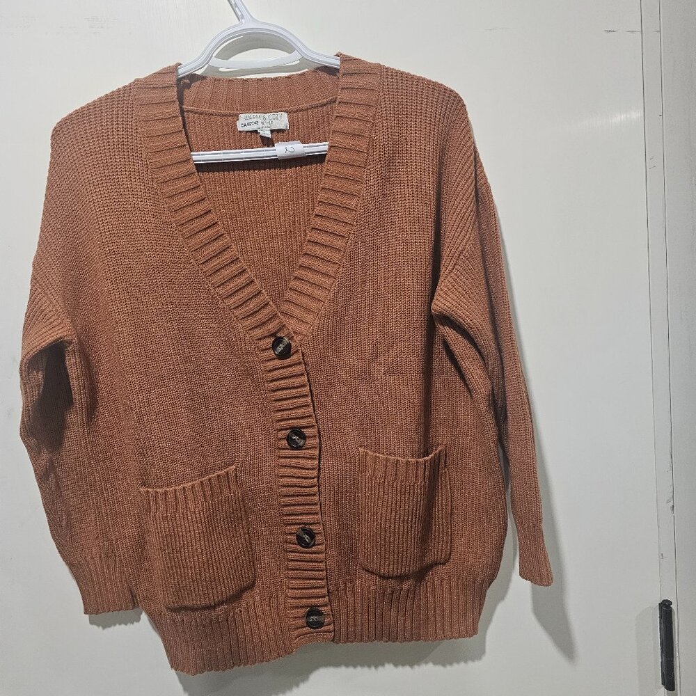 Warm and Cozy Sweater for woman Size Small Brown in color